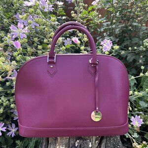 Pulicati Leather Large Domed Satchel Tote Crossbody Purse Hand Bag